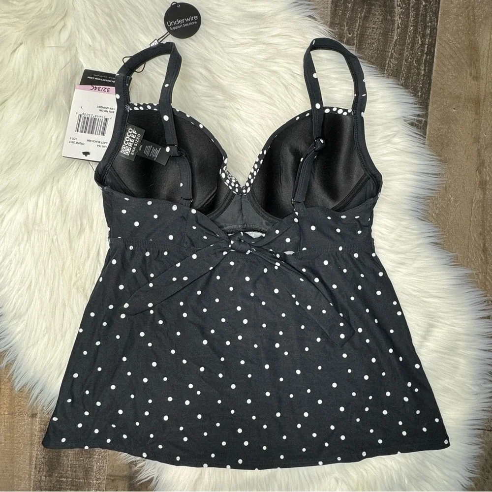 NWT Coco Reef Divine Polka Dot Tankini size 32/34C